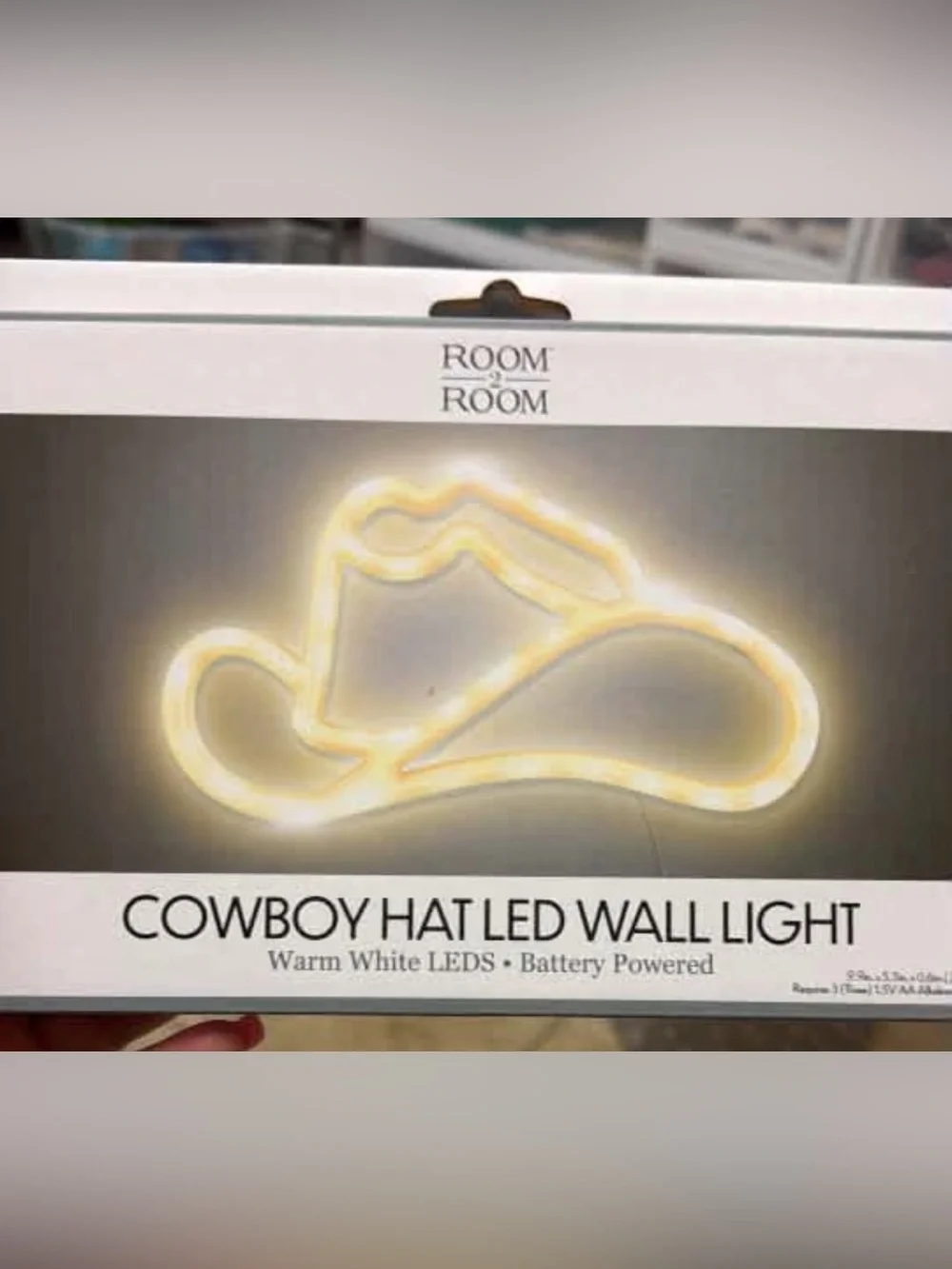 Warm White Cowboy Hat LED Wall Light